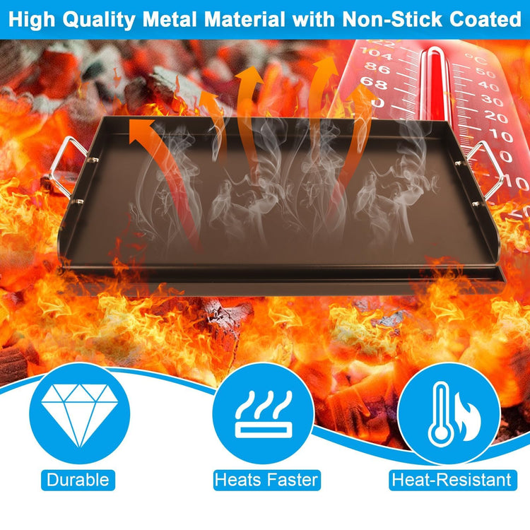 25" x 16.5" Nonstick Carbon Steel Griddle for Gas