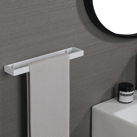 Alise Bath Towel Bar,Wall Mount Towel Holder Towel Rack Towel Hanger for Bathroom Lavatory,12 Inch SUS304 Stainless Steel Towel Rail,White Finish GJF030-W