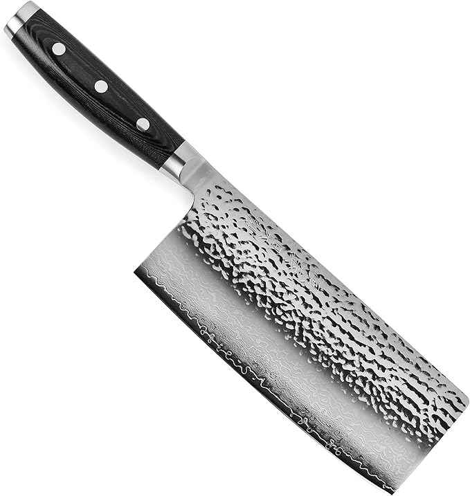 Enso HD 7" Vegetable Cleaver - Made in Japan - VG10 Hammered Damascus Stainless Steel Chinese Chef's Knife