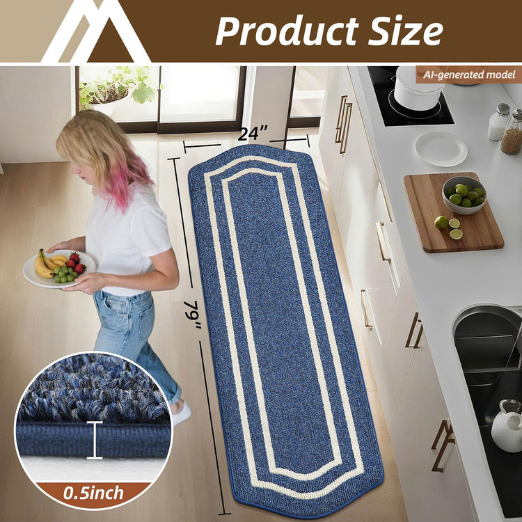 Long Kitchen Floor Mats and Rugs Non Slip Washable