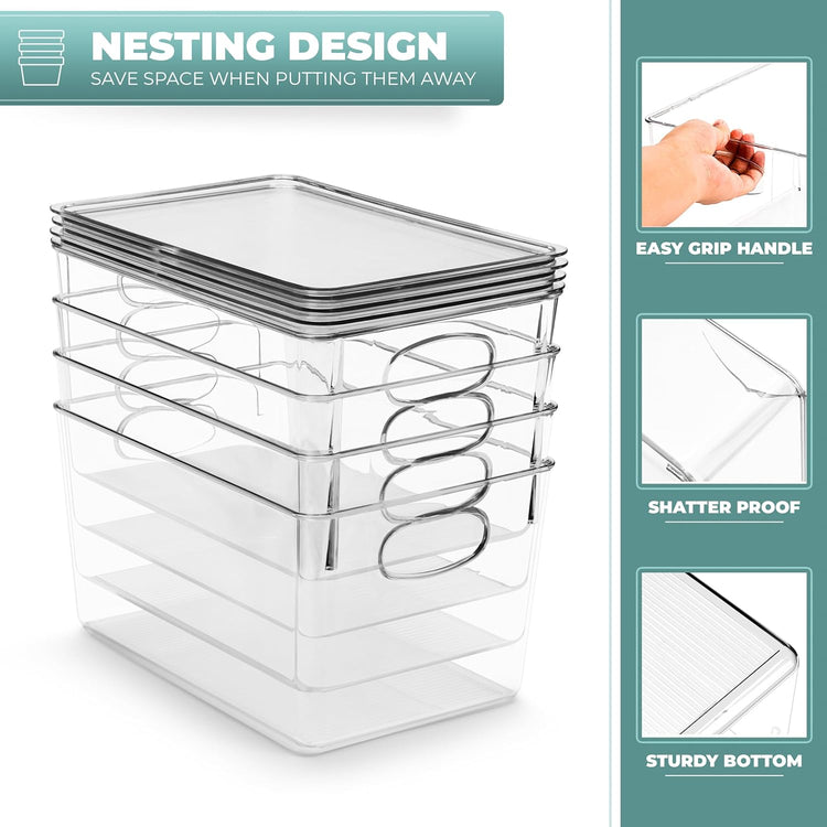Sorbus Large Clear Plastic Storage Bins with Lids, Stackable Toy Storage Bins, Clothes, Medicine, Makeup, Closet, Art Supply, Bathroom, Shoe, Toy Storage Organizer (2 Pack)