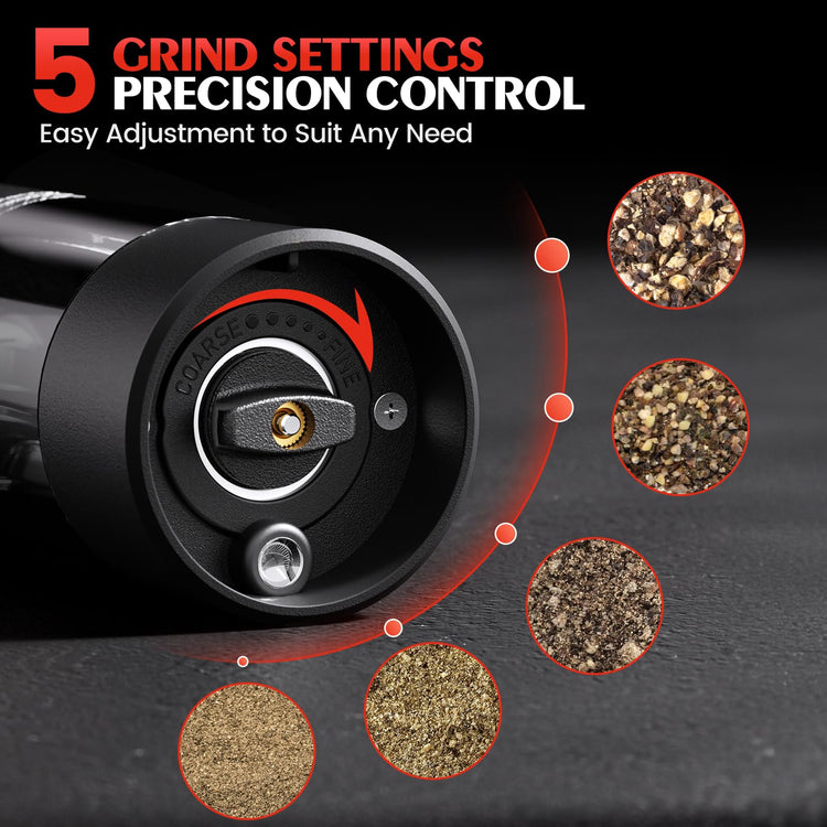 Electric Salt and Pepper Grinder Set Automatic Battery Pepper Mill Shakers Adjustable Coarseness Upgraded Larger Capacity with Led Home and Kitchen Appliances Birthday Gifts for Women Men