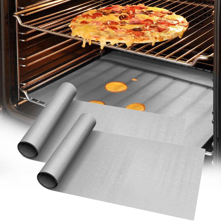 2 Pack Thickened Silver Oven Liners for Bottom of Oven BPA & PFOA Free