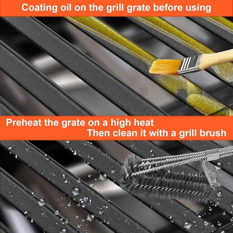 17" Grill Part Kit for Charbroil Performance 5 Burner 463448021 463451022 463455021 463456022 463449021, Grill Grates/Heat Plates/Burners/Adjustable Crossover Tube/Ignition for Charbroil Grills