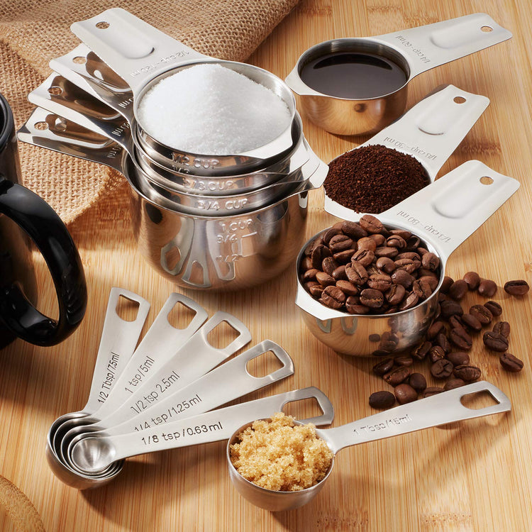 13pc Stainless Steel Measuring Spoon & Cup Set