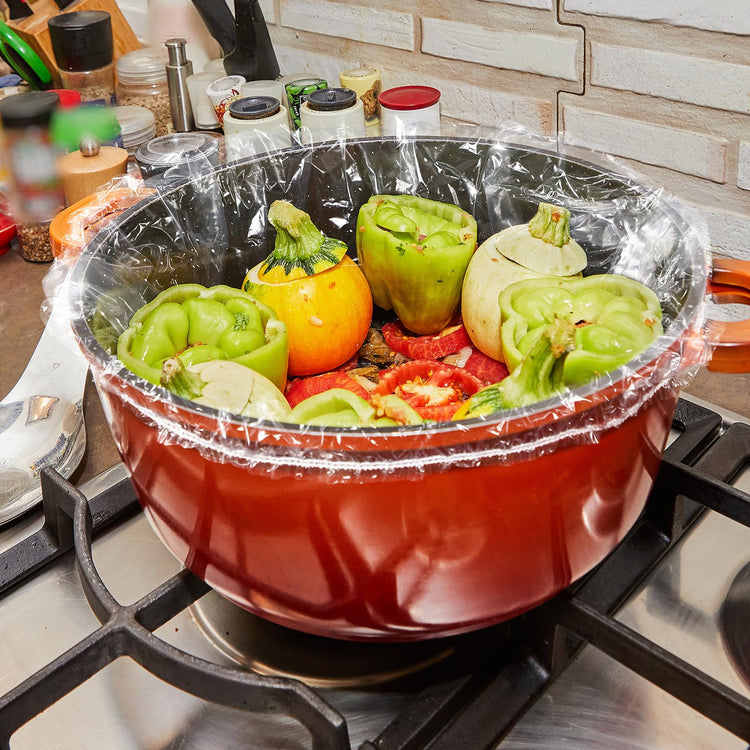 50 Pcs Slow Cooker Liners with Elastic Band Large 13" x 21" Cooking Bags Disposable Pot Liners Fit 3 Qt to 6.5 Qt Large Slow Cooker Cooking Bags Suitable for Oval and Round Pots