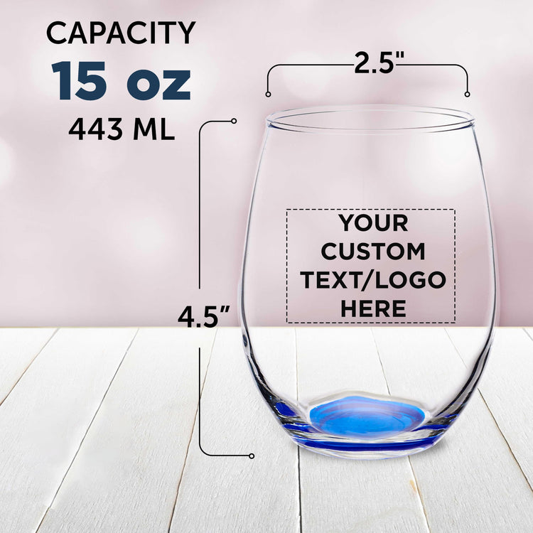 Custom Stemless Wine Glasses in Bulk by ARC Perfection (100 Count)