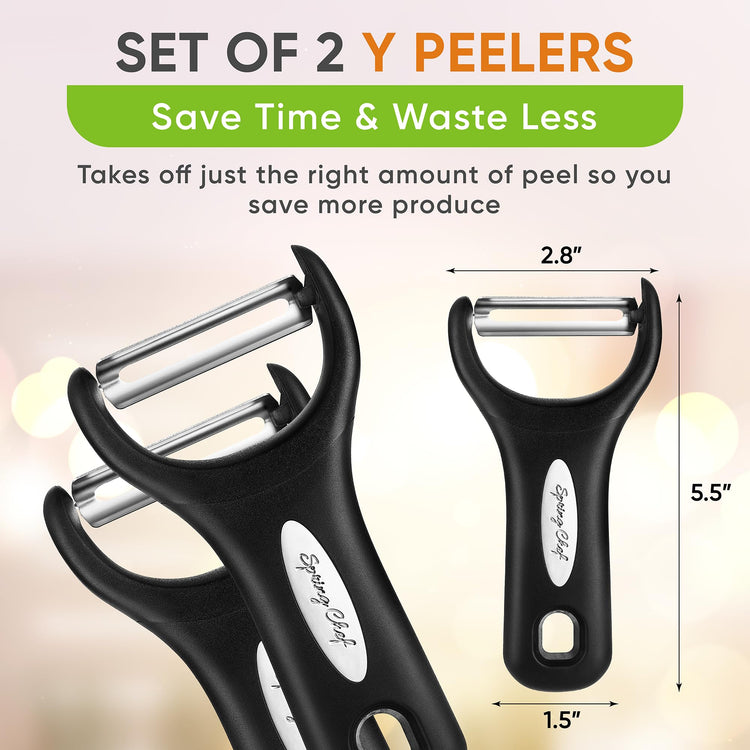 Set of 2 Stainless Steel Y Shaped Vegetable Peeler for Kitchen