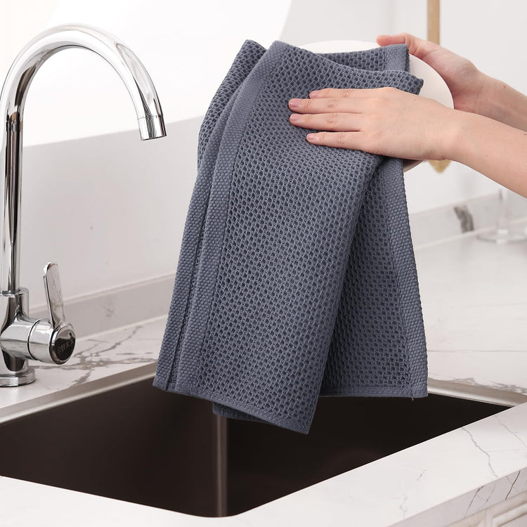 100% Cotton Oversized Waffle Weave Kitchen Towels 8 (8 Count)