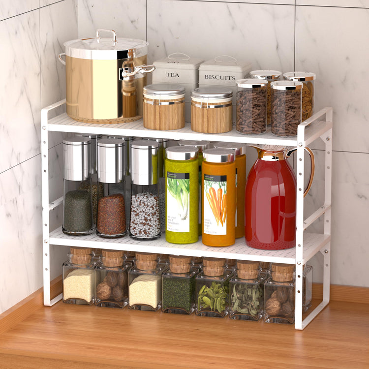 Expandable Cabinet Storage Shelf Organizer Rack