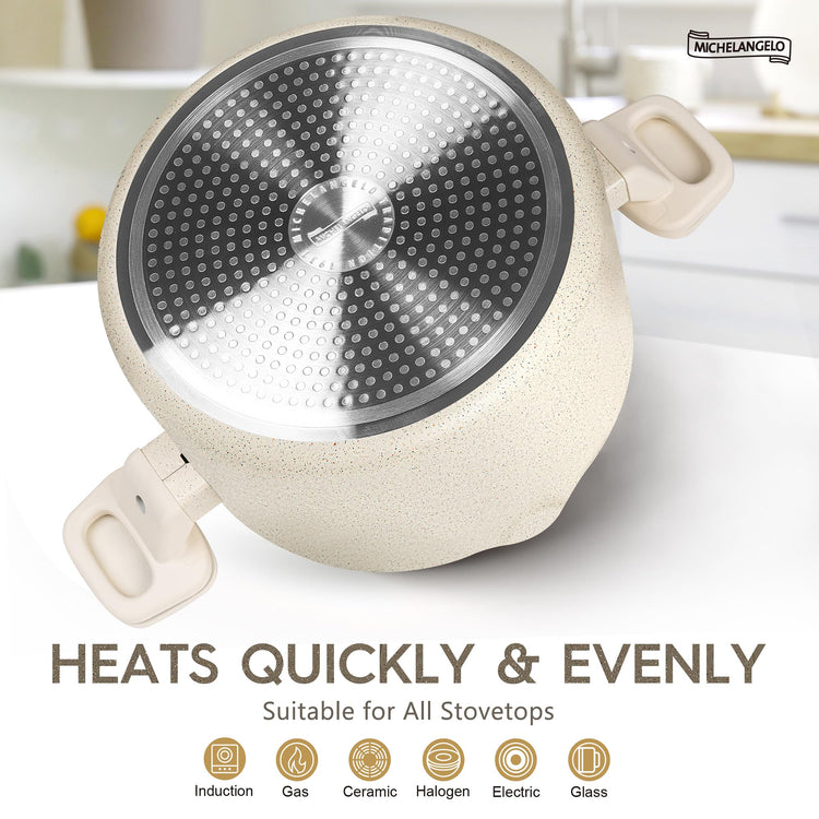 6 Quart Granite Nonstick Cooking Pot with Strainer Lid