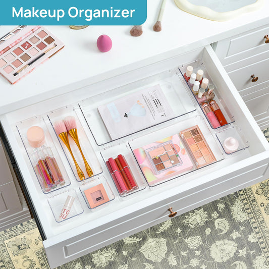 88PCS Clear Plastic Drawer Organizers Set (88 Count)