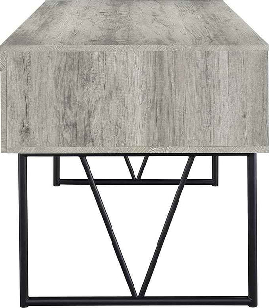 Coaster Home Furnishings Analiese Rustic 63-Inch 4-Drawer Home Office Computer Writing Desk Study Table with Storage Engineered Eco-Friendly Wood Look Laminate Sturdy Steel Grey Driftwood 801999