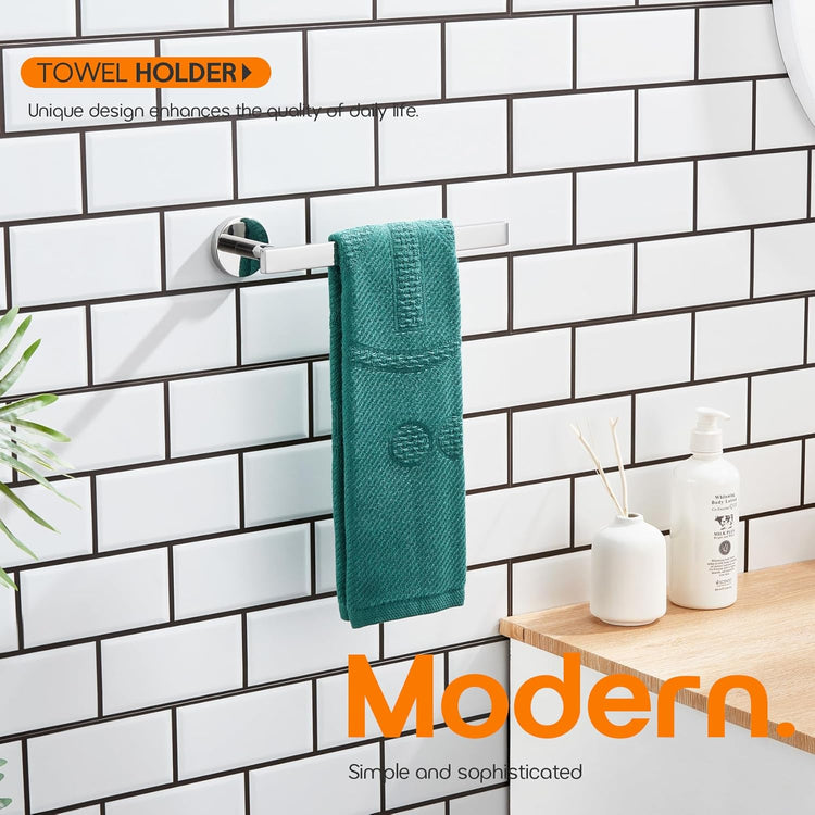 Bath Towel Rings Bathroom Towel Holder Modern Small Hand Towel Bars Stainless Steel Wall Mounted Polished Chrome AN3001CH