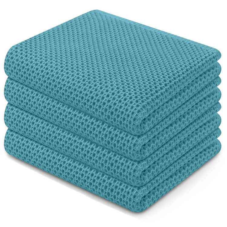 100% Cotton Waffle Weave Kitchen Dish Towels 4 (4 Count)