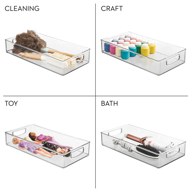 Stackable Clear Plastic Extra Long Pantry Organizers