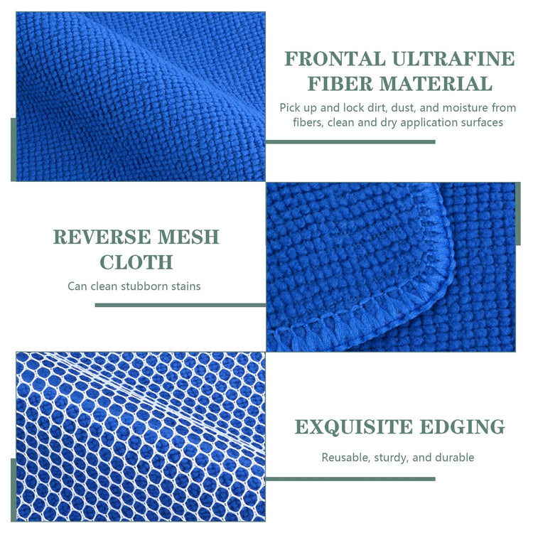 Absorbent Microfiber Dish Cloths for Washing Dishes Best Kitchen Cloths Cleaning Cloths with Poly Scour Side 7.87Inchx7.87Inch 10 Pack Dark Blue (10 Count)