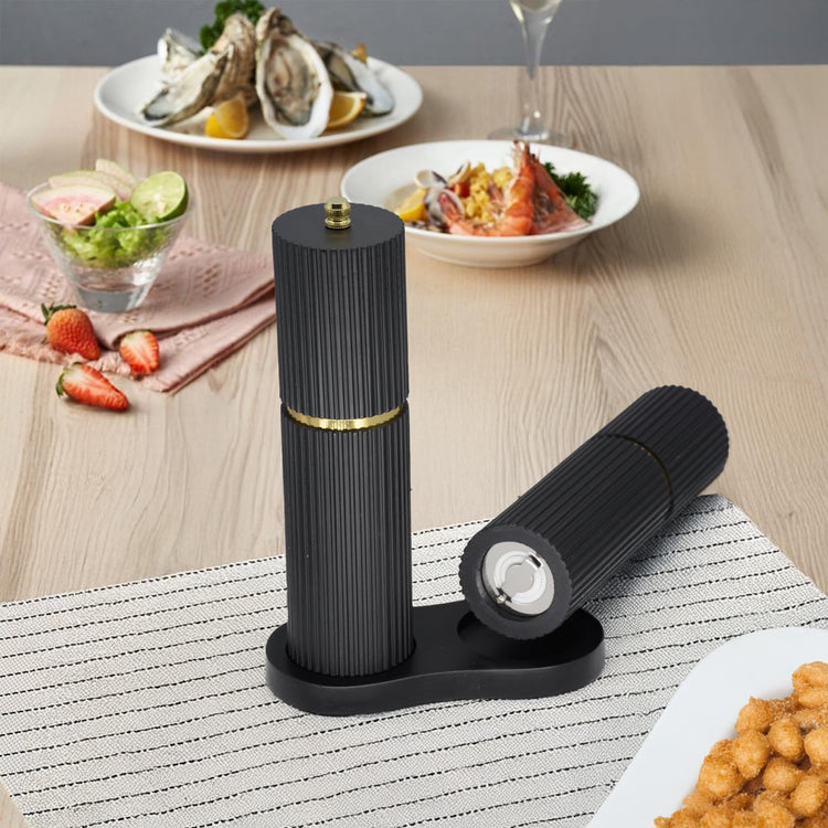 Wooden Salt and Pepper Grinder Set with Gold Accents (2 Count)