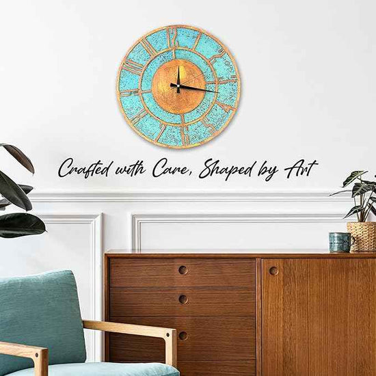 Handmade Copper Wall Clock Artisan Touch in Every Piece - Timeless Patina Wall Decor Copper Clock for Living Room, Office, Kitchen & Bedroom (24 Inch)