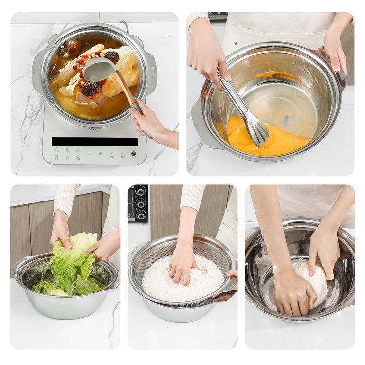 304 Stainless Steel Fine Mesh Colander Set (2 Count)