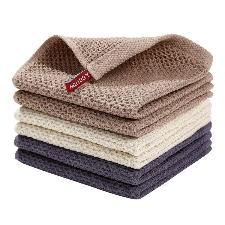 100% Cotton Waffle Weave Kitchen Dish Cloths 6 (6 Count)