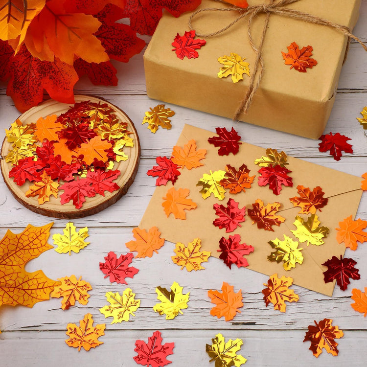 Fall Maple Leaf Confetti Autumn Colors Party Decorations