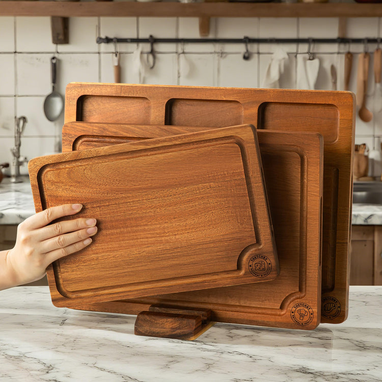 Acacia Wood Cutting Boards for Kitchen (3 Count)