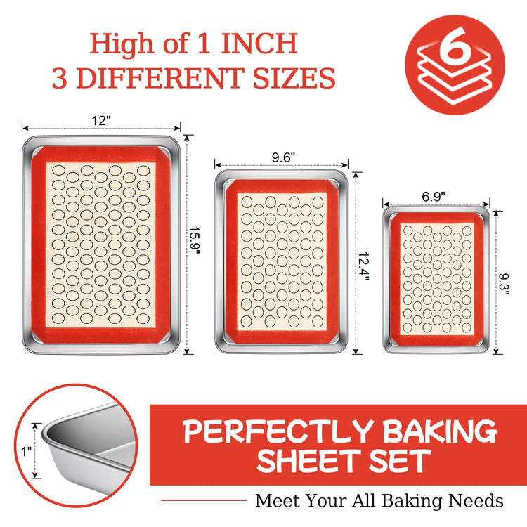 Baking Sheet with Silicone Baking Mat Set