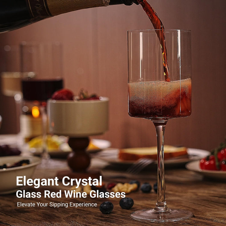 Square Crystal Wine Glasses Set of 2 (2 Count)