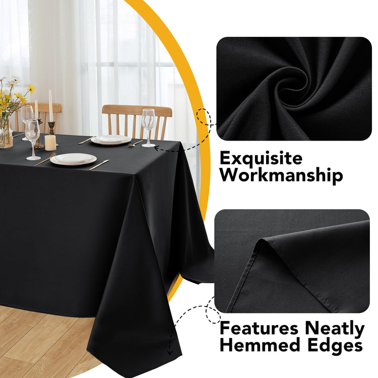 6 Pack Black Tablecloths for Square Tables