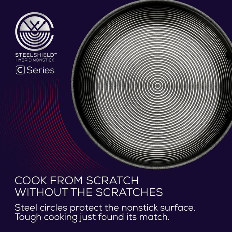 Clad Stainless Steel Cookware Pots and Pans and Utensil Set with Hybrid SteelShield and Nonstick Technology