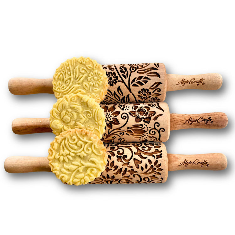 FLORET 3 Kid Rolling Pin Set with Lotus