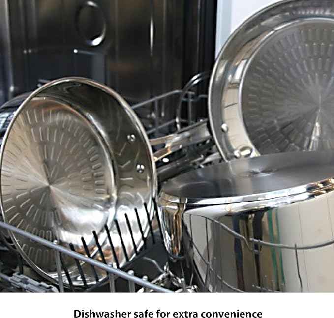 T-fal Performa Stainless Steel Cookware Set 12 Piece Induction Oven Broiler Safe 500F Pots and Pans, Dishwasher Safe Silver