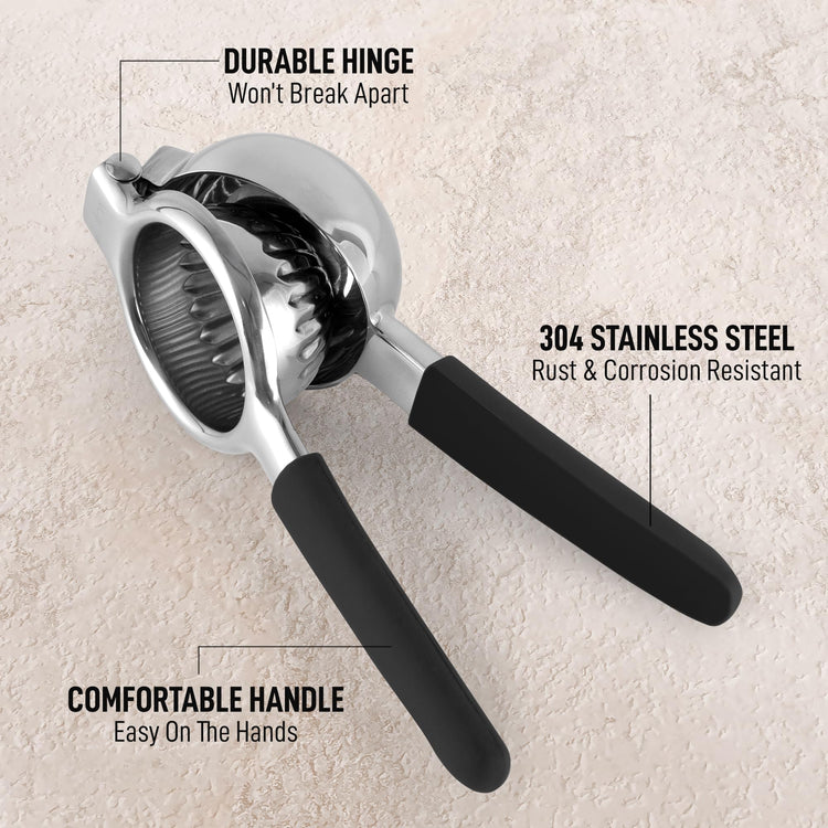 Zulay Lemon Squeezer Stainless Steel with Premium Heavy Duty Solid Metal Squeezer Bowl