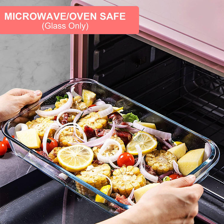 8 Pieces Glass Baking Dish with Lids (4 Count)