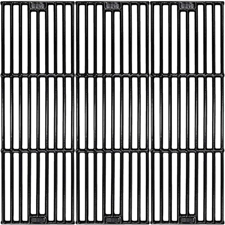 Uniflasy Porcelain Cast Iron Grill Cooking Grates for Chargriller 5050, 3001, 3008, 3030, 3725, 4000, 2121, King Griller 3008, 5252, 19 3/4 Inch Coated Cast Iron Grill Grid Grates Replacement