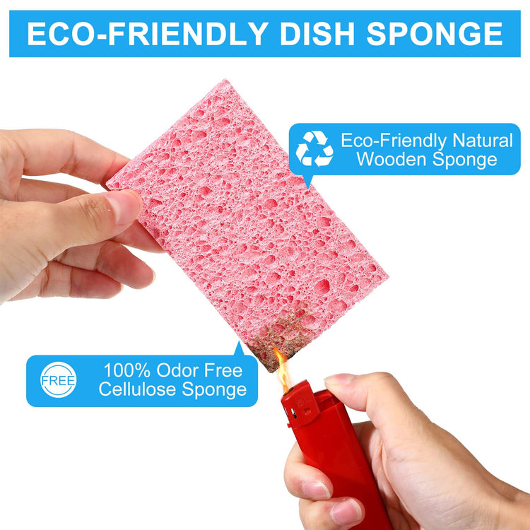 48 Pieces Compressed Wood Pulp Dish Sponges for Kitchen