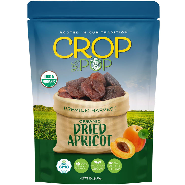 CROP BY POP Organic Sun Dried Apricots (16 Ounce)