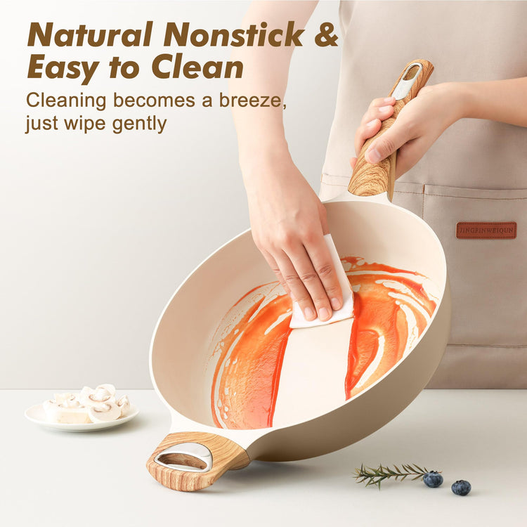 Ceramic Nonstick Frying Pan Skillet with Lid