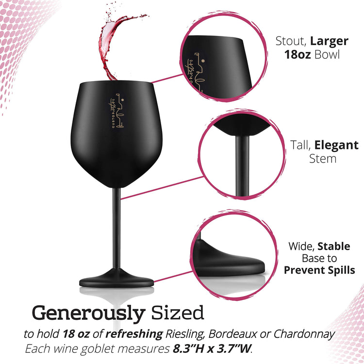 Stainless Steel Wine Glass (4 Count)