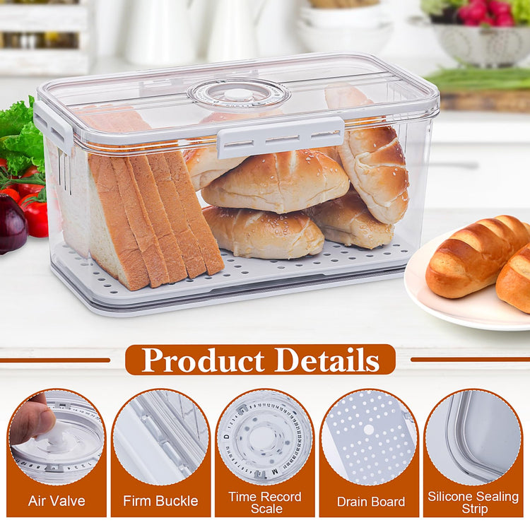 Bread Box for Homemade Bread Boxes for Kitchen Counter Airtight