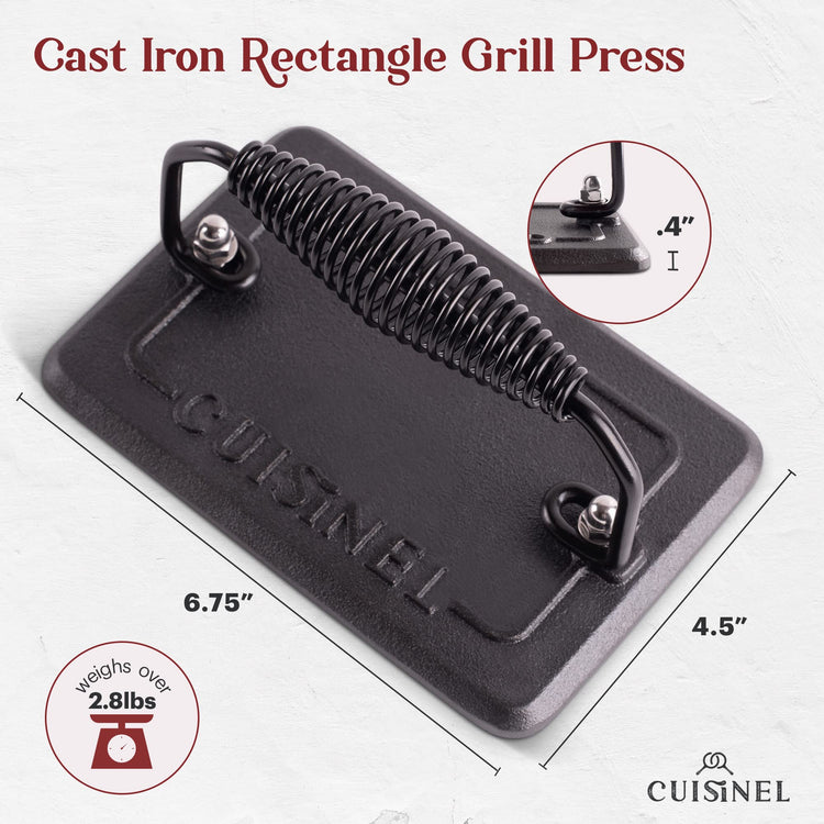 10.5 Inch Square Cast Iron Grill Pan Set
