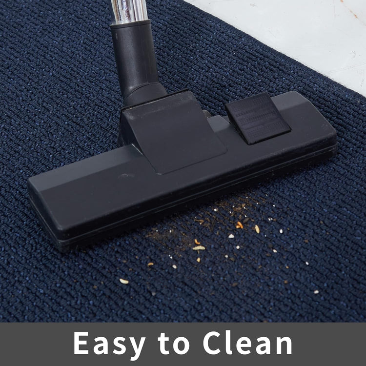 COSY HOMEER 20X48 Inch Kitchen Rug Mats Made of 100% Polypropylene Strip TPR Backing Soft Kitchen Mat Specialized in Anti Slippery and Machine Washable,for Kitchen, Floor Home,Office,Sink,Laundry,Navy