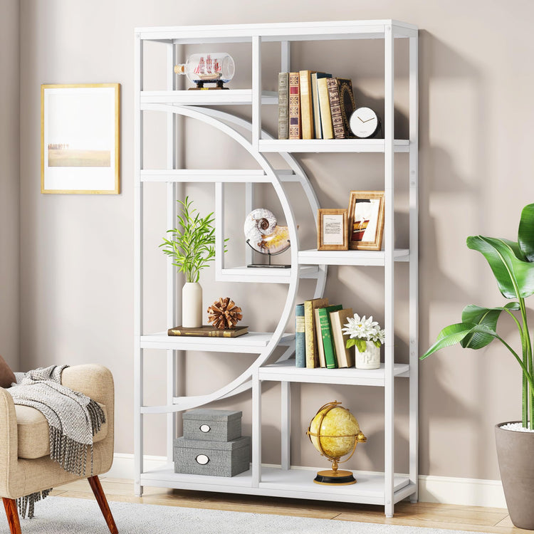 Industrial Bookshelf Bookcase with 9 Open Shelf