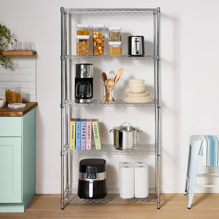 5 Shelf Adjustable Heavy Duty Steel Wire Rack