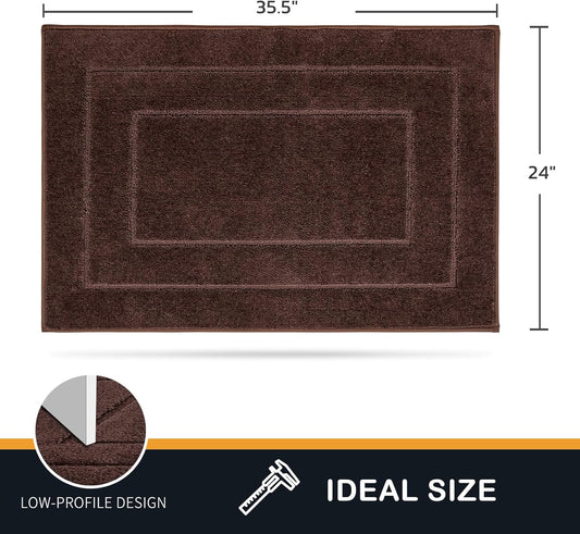 PURRUGS Dirt Trapping Door Mat 24" x 35.5", Non-Slip/Skid Machine Washable Entryway Rug, Dog Doormat, Super Absorbent Welcome Mat for Muddy Wet Shoes and Paws, Brown