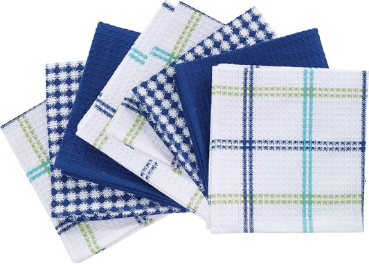 T-fal Premium Waffle Dish Cloths (8-Pack), 12"x13" Highly Absorbent, Super Soft Long Lasting 100% Cotton Flat Waffle Dish Towel for Washing Dishes, Cool - Nestoria