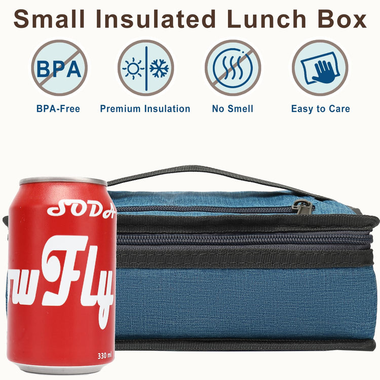 Small Insulated Lunch box Portable Soft Bag Mini Cooler Thermal Meal Tote Kit with Handle for Work & School