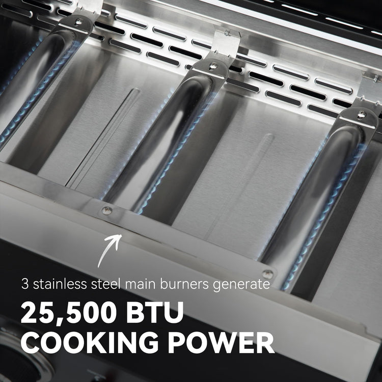 PD3001 3 Burner Propane Gas Griddle with Collapsible Stand
