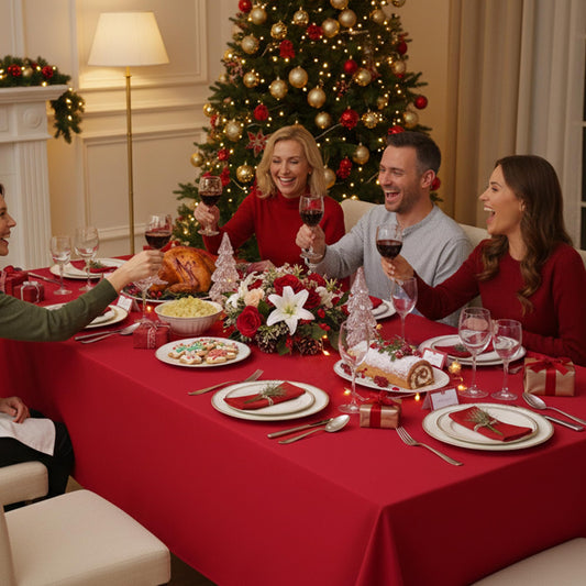 10 Pack Red Tablecloths for Rectangle Tables (10 Count)